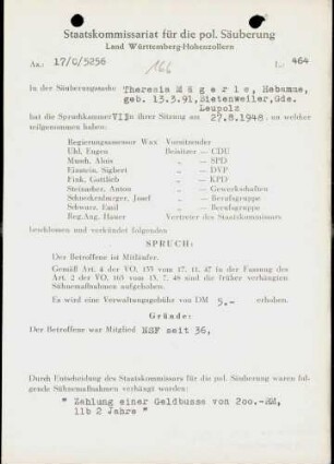 Mägerle, Theresia