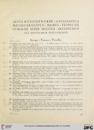Altes Kunstgewerbe aus deutschem Privatbesitz (Nr. 318-461)