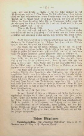 Kleinere Mittheilungen