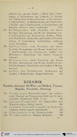 Keramik (Nr. 331-349)
