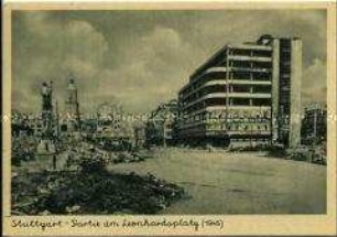 Der zerstörte Leopoldsplatz in Stuttgart