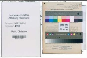 Entnazifizierung Christine Rath , geb. 03.03.1900 (Postsekretaerin)