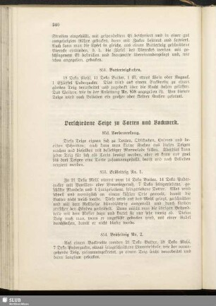 Verschiedene Teige zu Torten und Backwerk