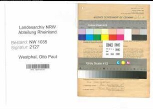 Entnazifizierung Otto Paul Westphal , geb. 17.03.1901 (Bergvermessunginspektor)