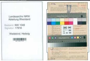 Entnazifizierung Hedwig Wedekind , geb. 04.07.1892 (Lehrerin)