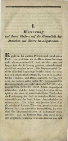 I. Witterung.