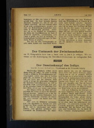 Der Umtausch der Zwischenscheine