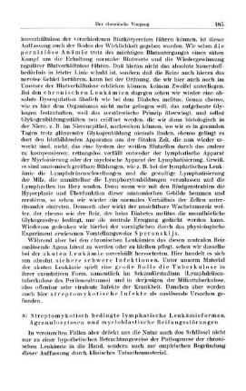 a) Streptomykotisch bedingte lymphatische Leukämieformen