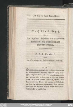 Erstes Capitel. Von der Eintheilung der Regierungsrechte überhaupt.