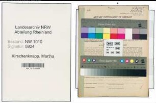 Entnazifizierung Martha Kirschenknapp , geb. 02.04.1899 (Steuerberaterin)