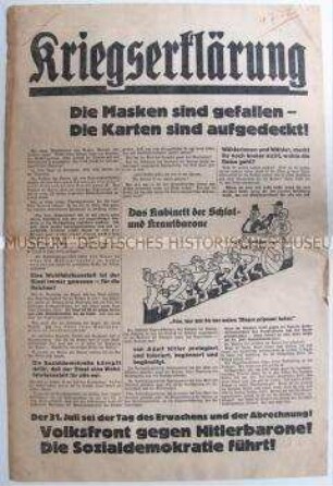 Sonderdruck der SPD zur Reichstagswahl im Juli 1932