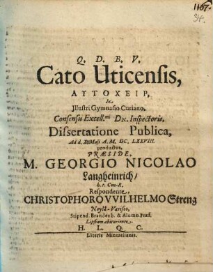 Cato Uticensis autocheir