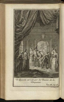 D. Quixote servido por las Damas de la Duquessa