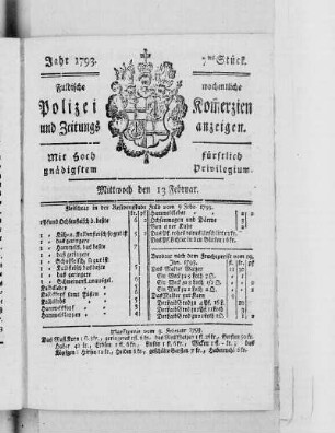 7tes Stück., Ausgabe vom 13. Februar 1793