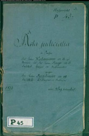 Plöger Nr. 21 zu Stemmen gegen Regetmeyer Nr. 49 in Stemmen, Watermann in Stemmen