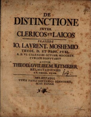 De distinctione inter clericos et laicos