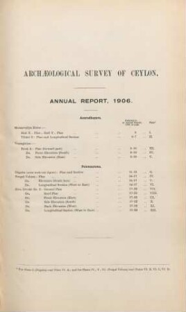 1906: Annual report / Plans and plates