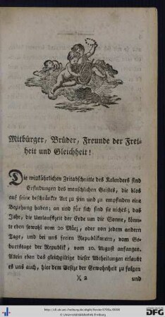 Mitbürger, Brüder, Freunde der Freiheit und Gleichheit!