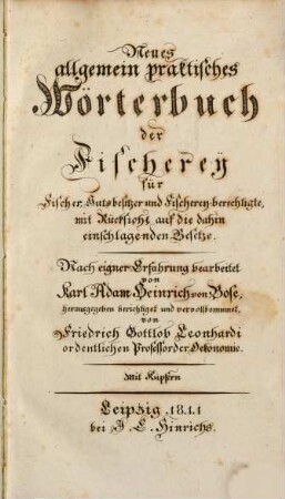 Neues allgemein praktisches Wörterbuch der Fischerey