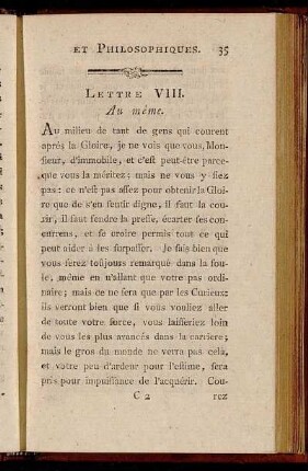 Lettre VIII. Au même. - Lettre XVI. Au même.