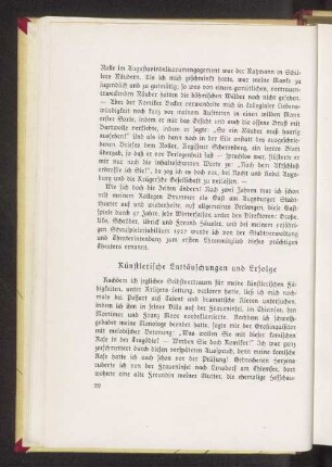 Künstlerische Enttäuschungen und Erfolge
