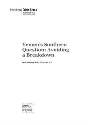 Yemen's southern question : avoiding a breakdown