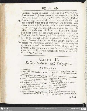Caput II. De Jure Tridui in causis Ecclesiasticis