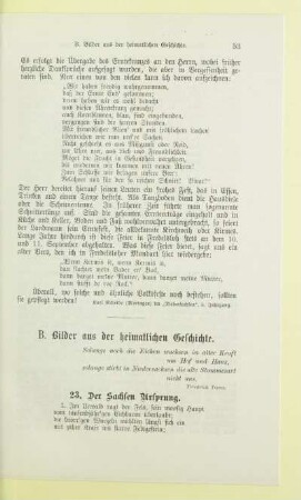 B. Bilder aus der heimatlichen Geschichte