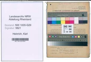 Entnazifizierung Karl Heinrich , geb. 12.01.1910 (Bahnassistent)