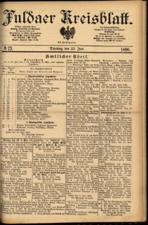 Ausgabe vom Dienstag, den 23. Juni 1896.