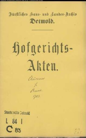 Clüsener (de Schorlemmer) [von Schorlemer], Arnold gegen Oloff Ernst Busch, Amtmann zu Detmold - Schuldforderung