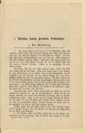 I. Märchen, Fabeln, Parabeln, Erzählungen
