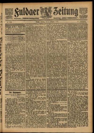 Ausgabe vom Freitag, den 02. Oktober 1903.