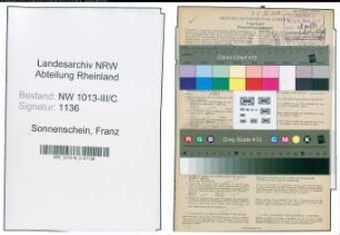 Entnazifizierung Franz Sonnenschein , geb. 09.08.1884 (Milchhaendler)
