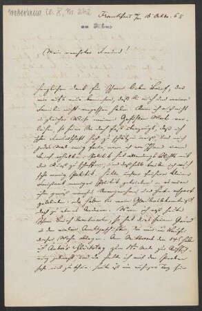 Brief an Friedrich Wilhelm Jähns : 16.10.1868