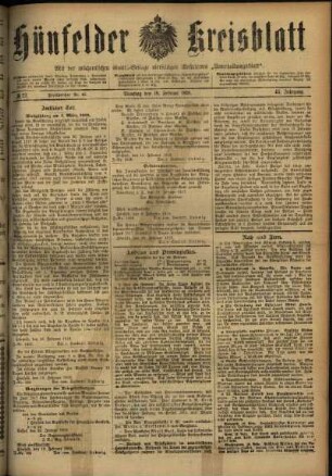 Ausgabe vom Dienstag, den 19. Februar 1918.