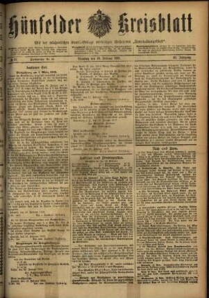 Ausgabe vom Dienstag, den 19. Februar 1918.