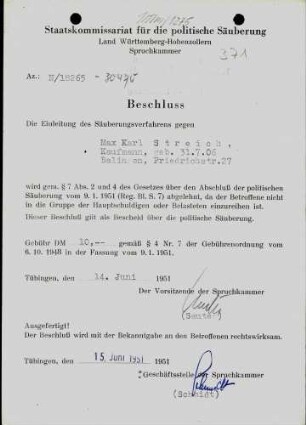 Streich, Max Karl