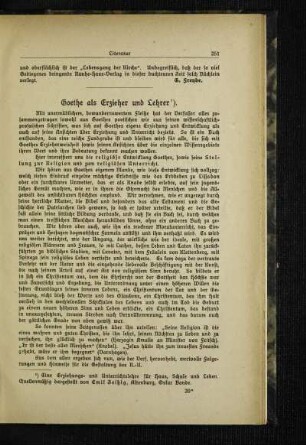 Goethe als Erzieher und Lehrer