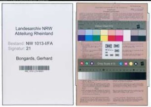 Entnazifizierung Gerhard Bongards , geb. 07.07.1907 (Landwirt)