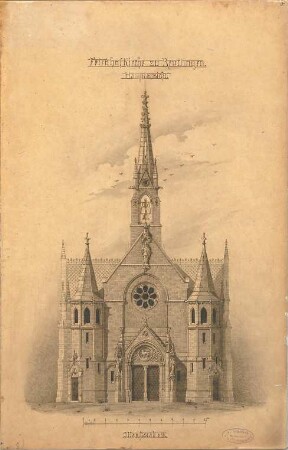 Dolmetsch, Heinrich; Reutlingen; Katharinenkirche - Westseite (Ansicht)
