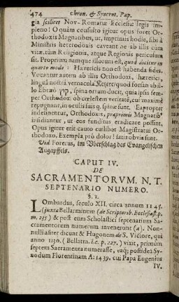 Caput IV. De Sacramentorum N. T. Septenario Numero