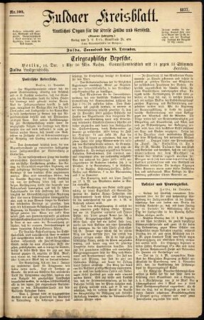 Ausgabe vom Samstag, den 15. Dezember 1877.