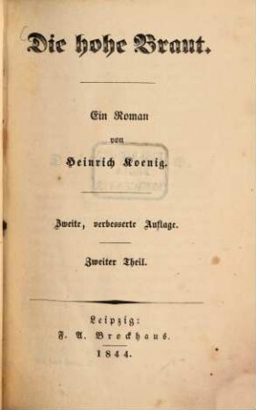 Die hohe Braut : ein Roman, 2