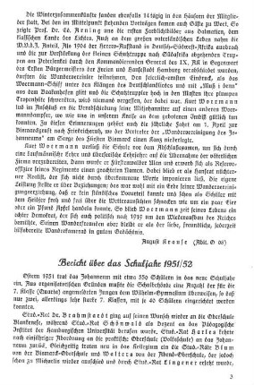 Bericht über das Schuljahr 1951/52