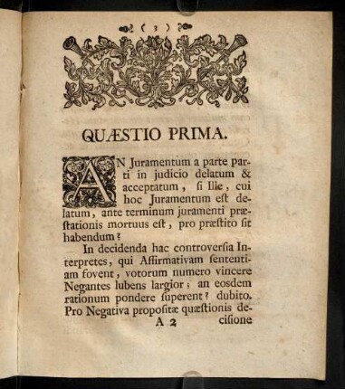 3-12, Quaestio Prima, Secunda, Tertia. Corollaria.