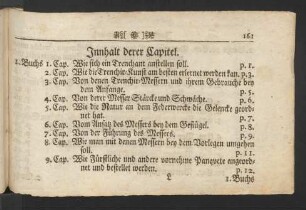 Innhalt derer Capitel.