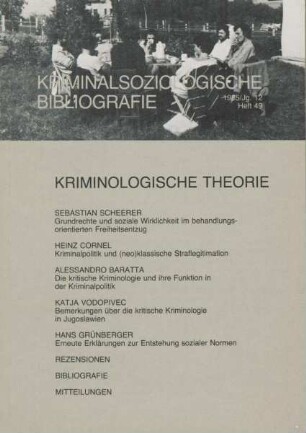 Kriminalsoziologische Bibliografie : Kriminologische Theorie