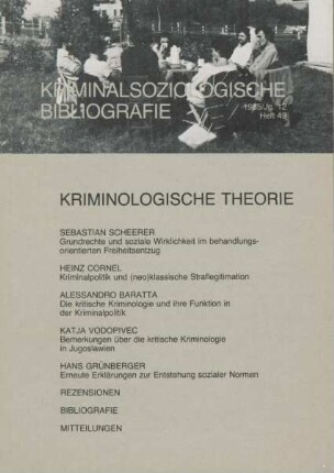 Kriminalsoziologische Bibliografie : Kriminologische Theorie