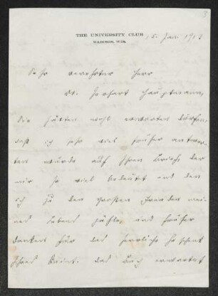Brief von Eugen Kühnemann an Gerhart Hauptmann
